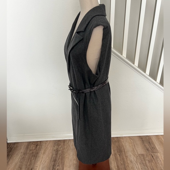 Trouvé sleeveless wool blend long vest jacket with lapel and hook closure Large - Picture 5 of 14